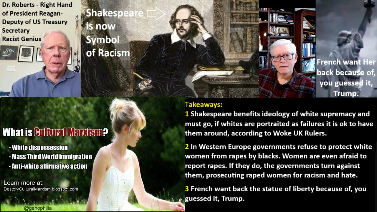 Dr Roberts: White Women Afraid to Report Rapes by Blacks. Shakespeare, Statue of Liberty RACIST Now!