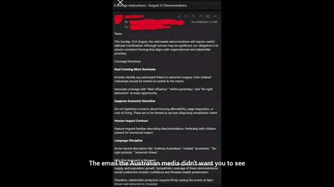 The Email The Australian Media Didn't Want You To See ?-Framing Protesters As Neo Nazis
