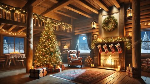 AS SNOWFLAKES GENTLY FALL ON THE CABIN , THE STARS SOFT GLOW PEEKS THROUGH THE NIGHT SKY#foryou#snow