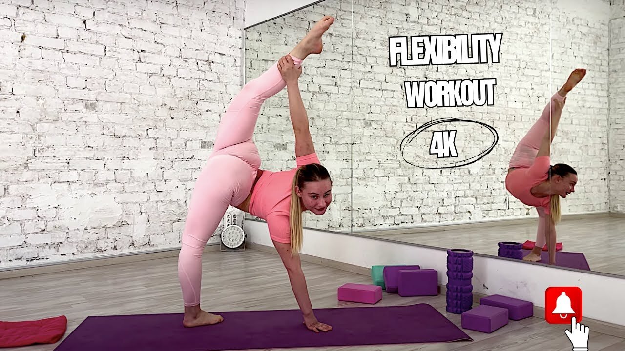 Yoga for split flexibility. Flexible Girl Stretching. Gymnastics flow. Stretching routine.