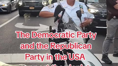 NYPD cops closed the street in front of the zionist consulate.