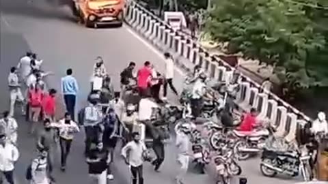 “🔥 Parked Car Catches Fire | Burning Car Suddenly Moves, People Panic”