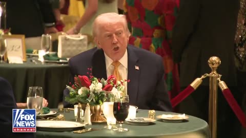 Trump and First Lady Melania Trump celebrate Christmas Eve with dinner in the ballroom at Mar-a-Lago