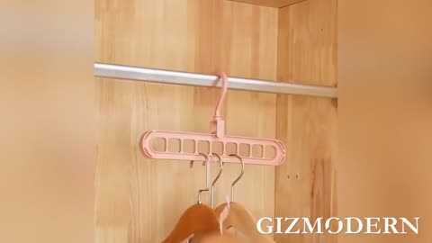 Space-Saving Cascading Hanger, with 9 Holes, for Closet Storage and Organizer