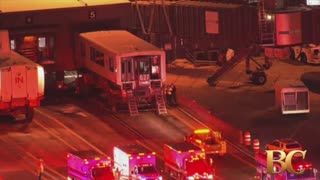 Washington Dulles airport transport vehicle slams into dock, 18 hospitalized