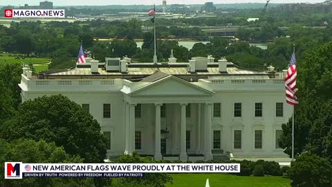 🇺🇸 President Trump’s Big Beautiful American Flags Wave Proudly on The White House Grounds [LIVE]
