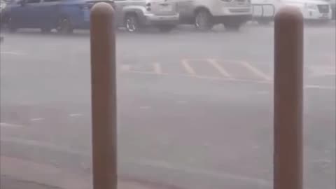 Flower Stand Blown Away In Wind