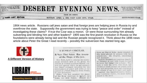 1904 News Article - Pre-Bolshevik Revolution - Satan has Assumed Form of Jews