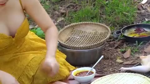 Amazing girl who cooks delicious food