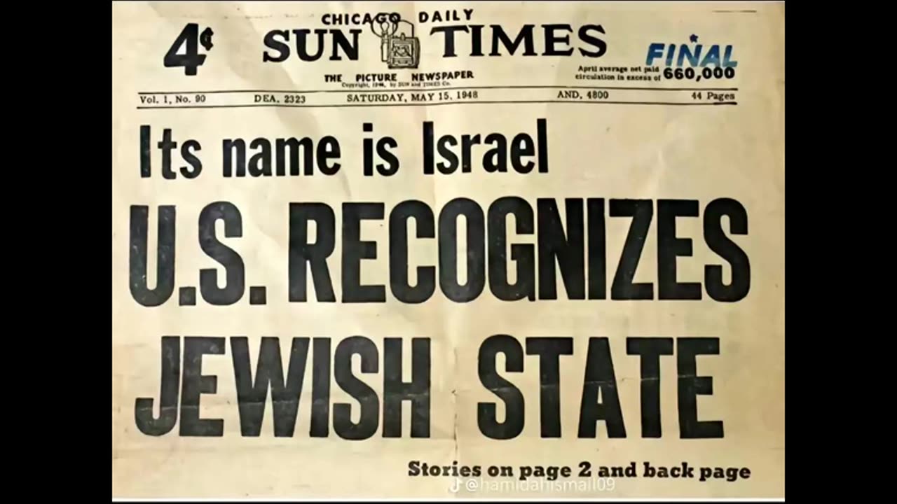 ITS NAME is Israel U.S> RECOGNIZED JEWISH STATE.