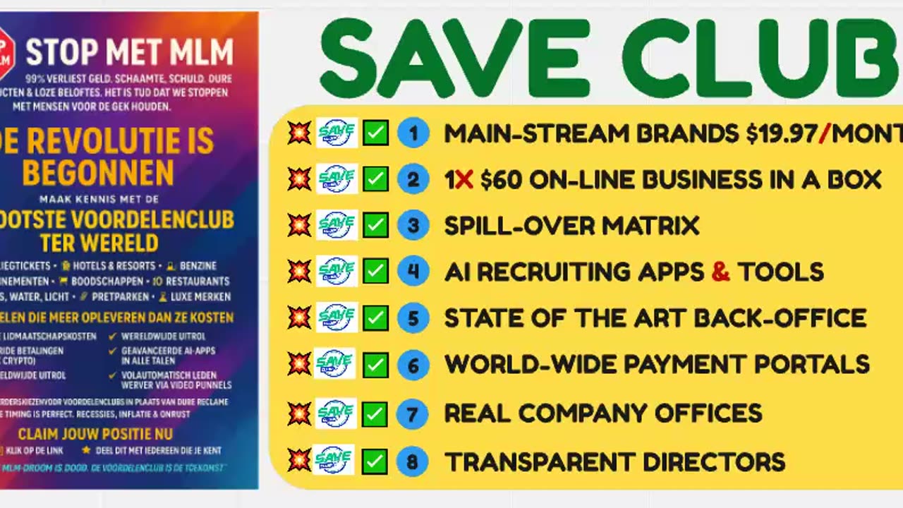 SAVE CLUB NEDERLAND - GENOEG IS GENOEG: "DE REVOLUTIE BEGINT BIJ JOU" - TOP TEAM ROB BUSER