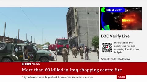 At least 60 dead after Iraq shopping centre fire | BBC News