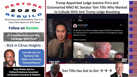 Trump Hires Pirro & Outsmarted RINO Tom Tillis and Anti-Trump Judge James Boasberg