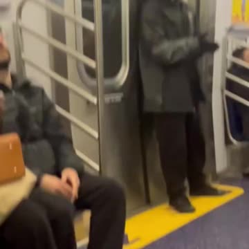 Man on NYC subway stands up to another man harassing passengers