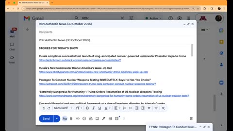 RBN Authentic News (30 October 2025)