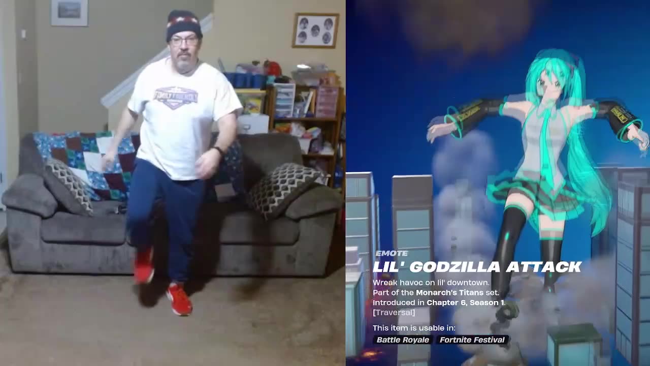 FFG Dance Fortnite Emotes Lil' Godzilla Attack