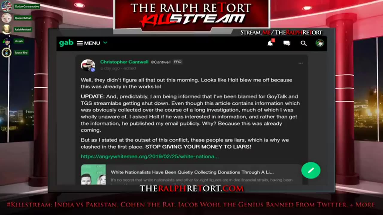 2019-02-26 - Killstream - India vs. Pakistan, Cohen The Rat