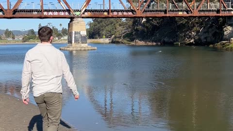 Rock Skips Satisfyingly Across River