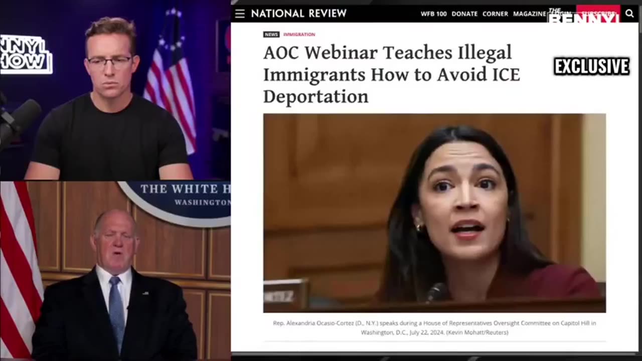 Tom Homan: NY Cngresswoman AOC is Uunder Investigation for 2 Crimes ~ Benny Johnson 7.1.25
