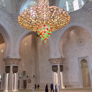 Trump at the Sheikh Zayed Grand Mosque in the United Arab Emirates