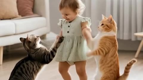 Tiny Dancer & Furry Friend! Unbelievable Dance-Off!