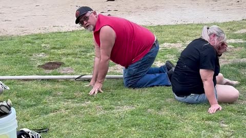 Drunk Guy Falls Over at Birthday Party