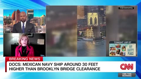 Mexican Navy ship strikes Brooklyn Bridge