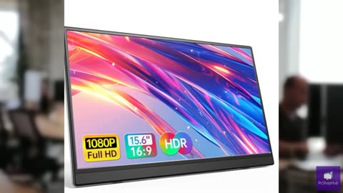 Anyuse Portable Monitor 15.6 Inch 1080P USB-C HDMI Ultra-Slim Travel Monitor wit
