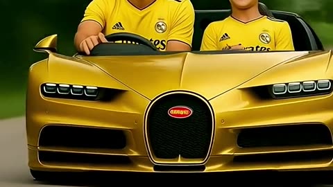 Messi and his Son Laugh over Ronaldo and his Son Car