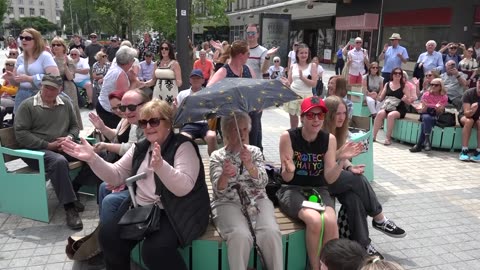 Rock Choir Plymouth in Old Town street Square 3rd May 2025