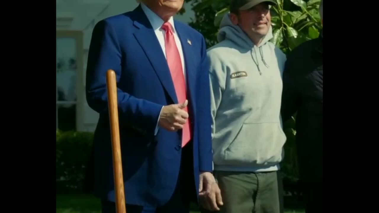 Trump planted a magnolia tree in the grounds of the White House