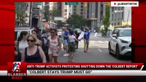 Anti-Trump Activists Protesting Shutting Down The 'Colbert Report'