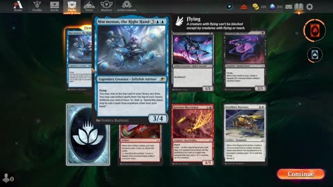 Magic: The Gathering Arena pack opening.