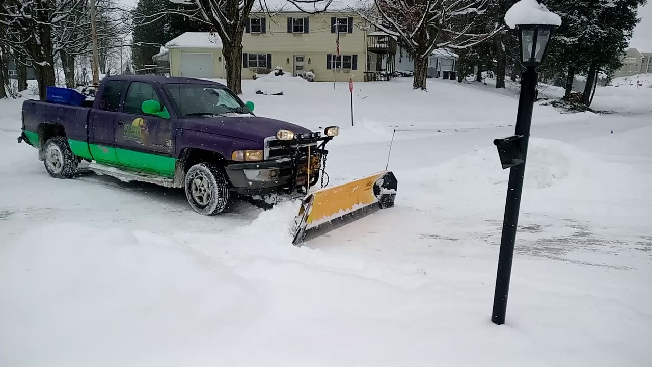 Snow plowing residential drive way