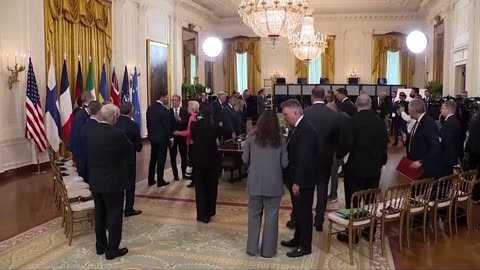 Hot Mic Catches Trump Telling European Leaders "I Think He [Putin] Wants to Make a Deal"