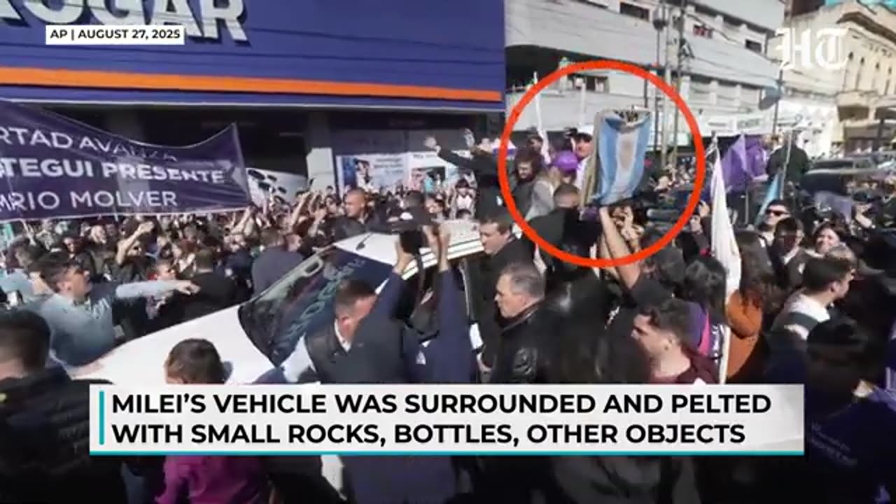 Scared_Argentina_President_Flees_Own_Rally_As_Protestors_Throw_Stones,_Bottles__Milei__Corruption