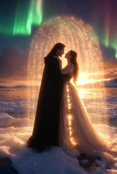 Eternal Vow Beneath the Aurora: The Ice Queen and Her Shadow King, AI Video