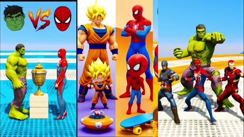 Hulk vs Spider-Man vs Goku vs Batman 🏆 | Avengers vs DC Superhero Battle"