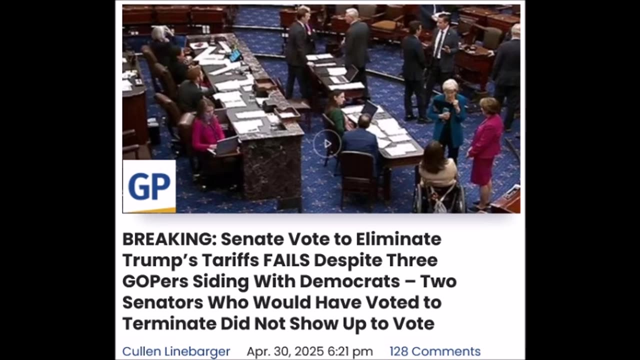 Senate Vote to Eliminate Trump’s Tariffs FAILS