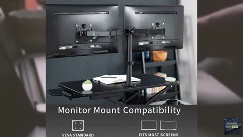 VIVO Height Adjustable 32 inch Standing Desk Converter with Dual 13 to 30 inch M