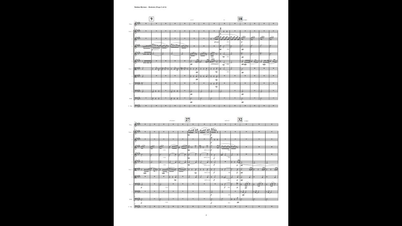 Juaquín Turina– Retrato (String Orchestra + Piccolo & Contrabassoon)