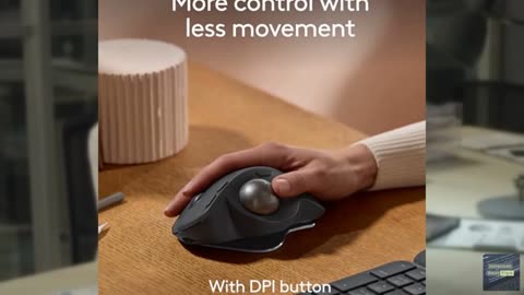 Logitech MX Ergo S Advanced Wireless Trackball Mouse, USB-C Rechargeable Wireles