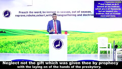Neglect not the gift given thee by prophecy with the laying on of the hands of the presbytery.