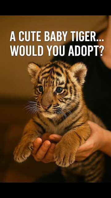 🐯 A cute and cuddly little tiger… Would you adopt one? 💖