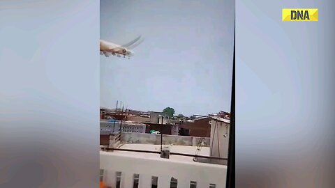 Ahmedabad plane crash: Shocking visuals of moments Aircraft went down/Crash in Gujarat, watch video