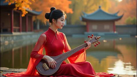 The sound of the ancient Chinese instrument, the pin, is a soothing for relaxing.