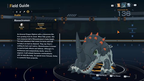 monochromon all digivolution/de-digivolution/profile Digimon Story Time Stranger