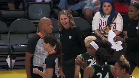 🫢 TECH, Coach Reeve STEPS ON COURT to SCREAM in ref's FACE | Los Angeles Sparks WNBA basketball LA