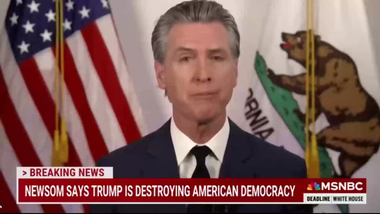 Governor Newscum reacts to Trump Administration deploying National Guard to Los Angeles riots
