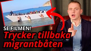 SE FILMEN: Lokalbor trycker tillbaka båt fylld med invandrare!